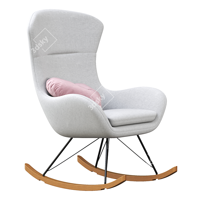 Nordic Zen Rocking Chair 3D model image 2