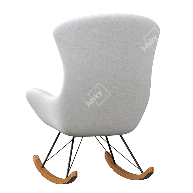 Nordic Zen Rocking Chair 3D model image 5