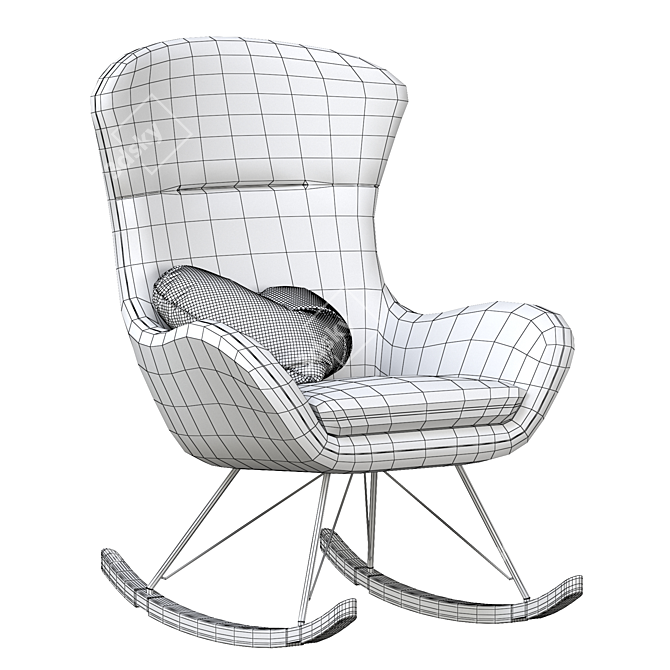 Nordic Zen Rocking Chair 3D model image 7