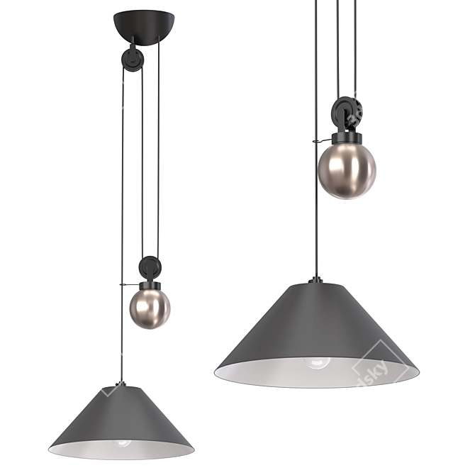 Elegant Aggregato Pendant Lamp 3D model image 1