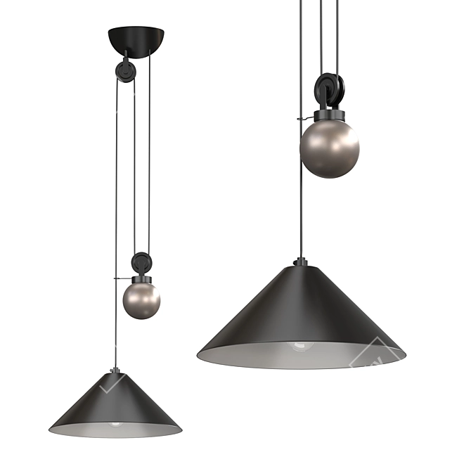 Elegant Aggregato Pendant Lamp 3D model image 3