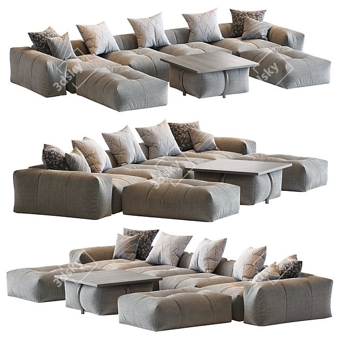 Modern Pixel Sofa by Saba 3D model image 1