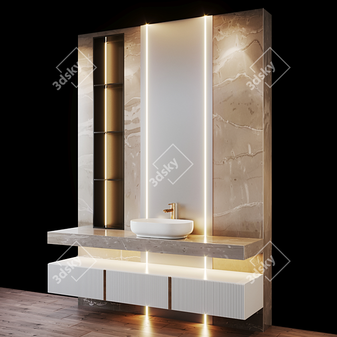 Luxury Bath Set: 32-Piece Collection 3D model image 3