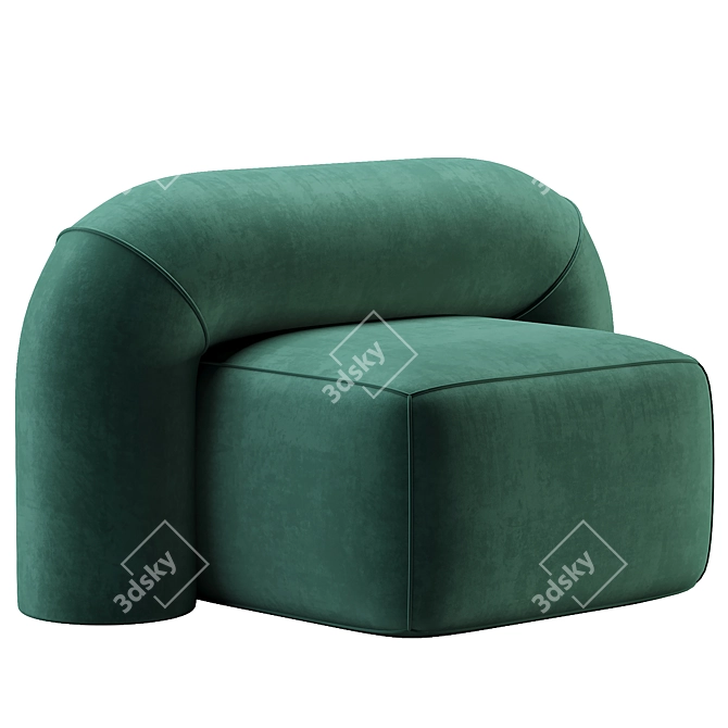 Modern Minimal Moss Armchair 3D model image 3