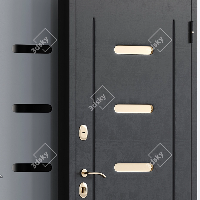 Versatile Entry Door with 3 Material Options 3D model image 3