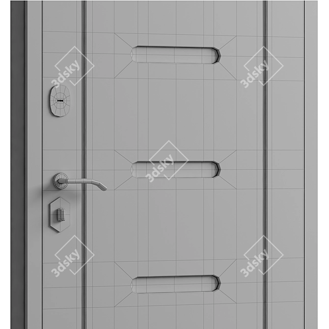 Versatile Entry Door with 3 Material Options 3D model image 5