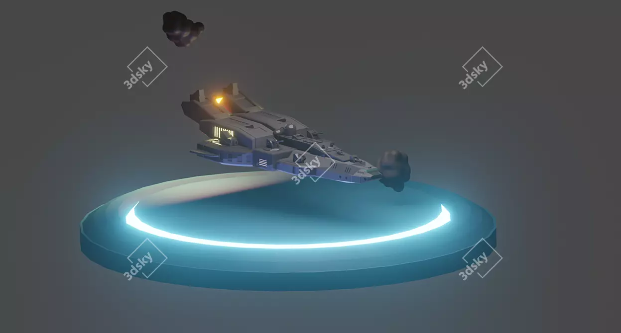Animated Spaceship Stand: Futuristic Interior Décor 3D model image 1