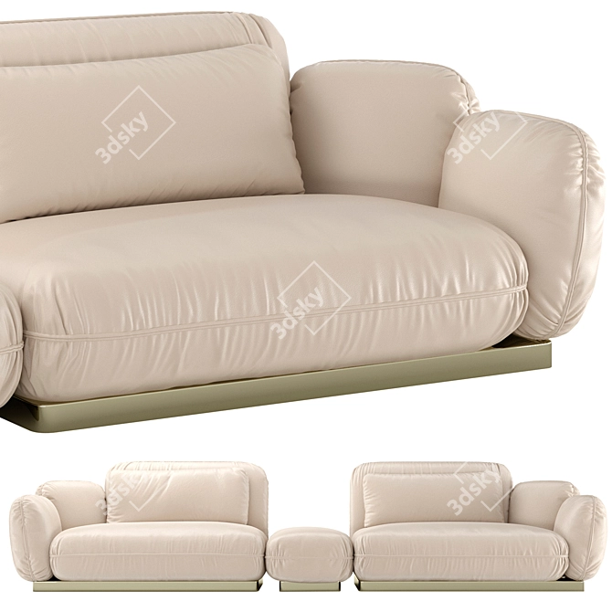 Roberto Cavalli Tobago Modular Sofa 3D model image 3