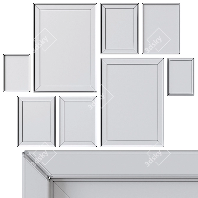 Modern Wall Painting Set 1724 3D model image 4