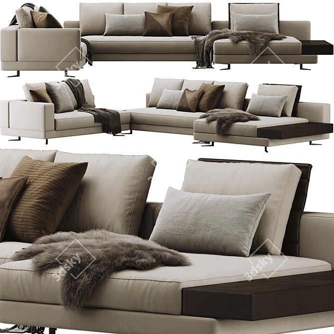 Modern Minotti White Sofa 3D model image 1