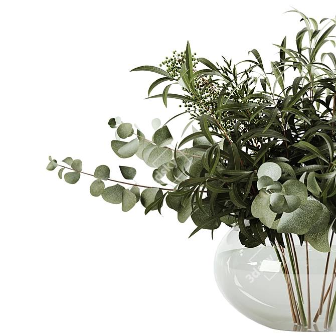Elegant Bouquet Green 03 Floral Décor 3D model image 10