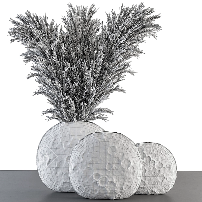 Boho Bliss: Dried Pampas Bouquet 3D model image 4