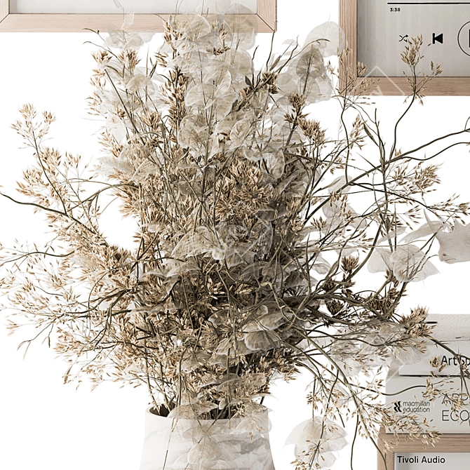 Melody in Bloom: Decorative Set with Dried Plant 3D model image 2
