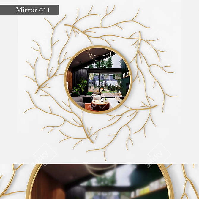 Elegant Magic Tree Mirror 3D model image 1