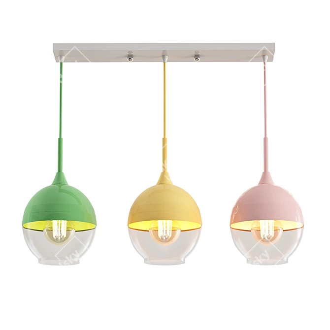 Nord Color Trio4: Stylish Multicolor Lamp 3D model image 1