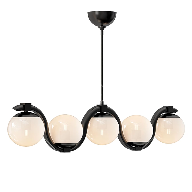 Elegant Reedway 5-Light Linear Pendant 3D model image 1