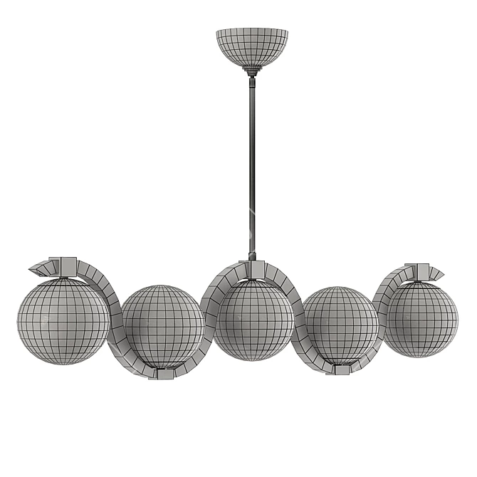 Elegant Reedway 5-Light Linear Pendant 3D model image 2