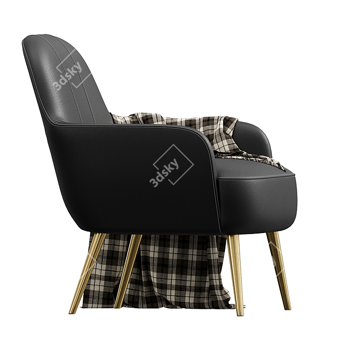 Genessee Accent Chair: Elegant and Comfortable 3D model image 4