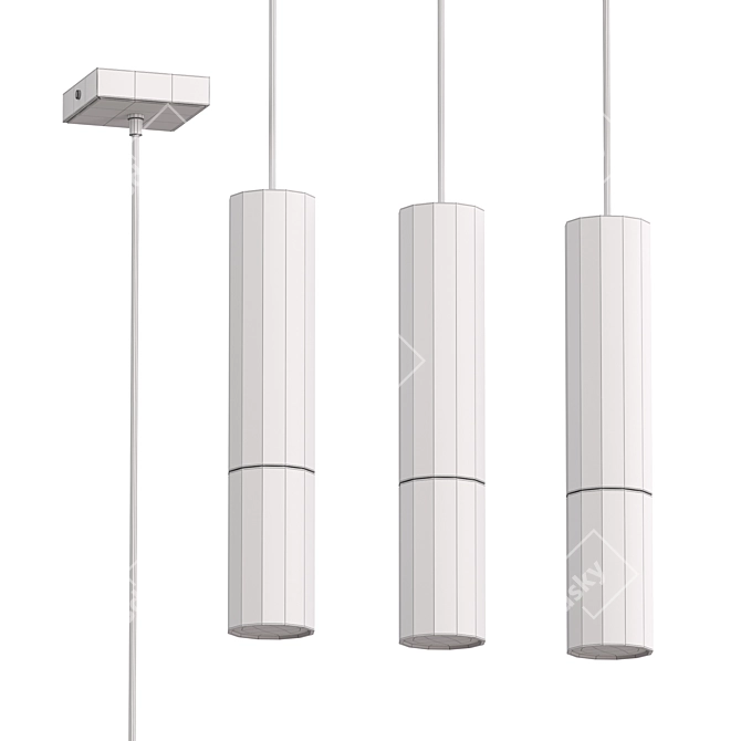 Modern Cylinder Pendant Lamp: Loopez 3D model image 2