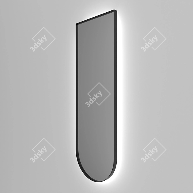 Elevate Your Space: Illuminated Black Arch Mirror 3D model image 2