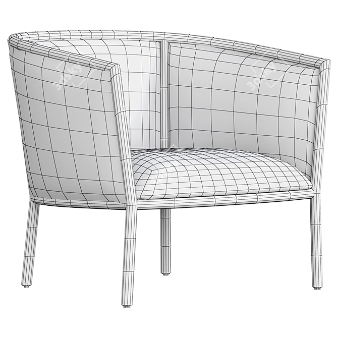 Modern Margou Armchair: Elegant Design, Premium Comfort 3D model image 7