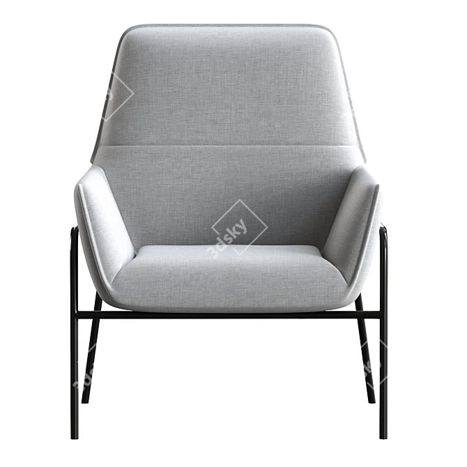 Vintage Gray Winston Armchair 3D model image 2