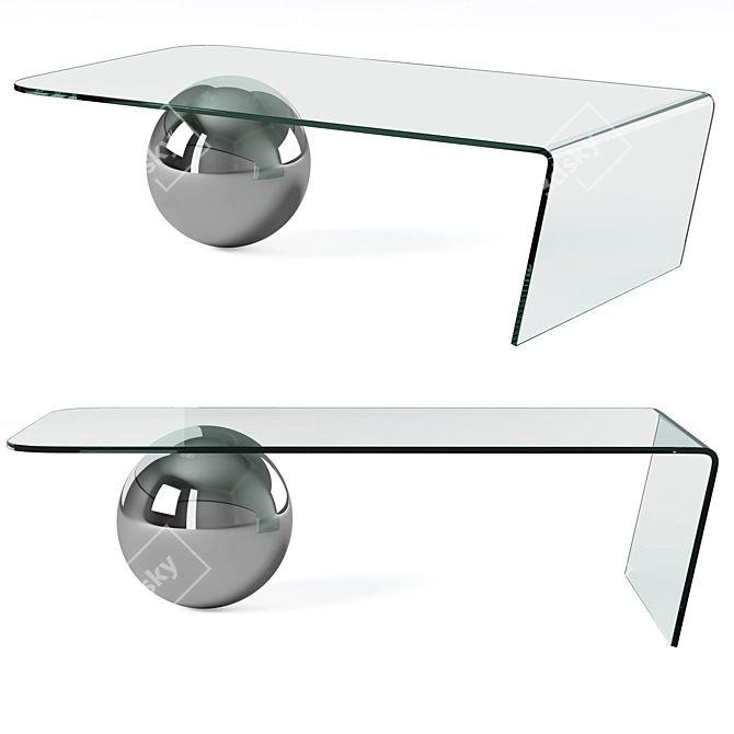 Sleek Globe Coffee Table 3D model image 2