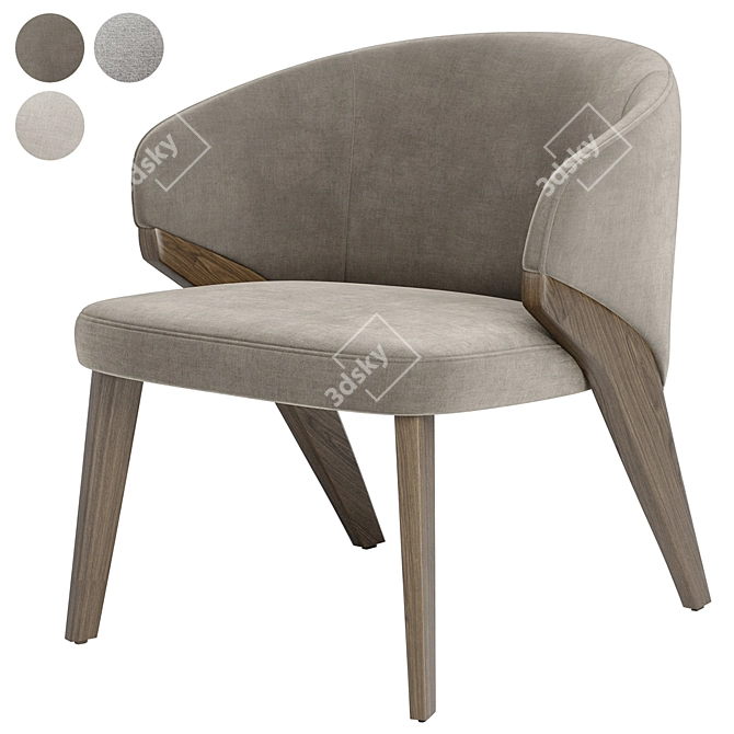 Elegant Nora Armchair: Bross Italy 3D model image 1