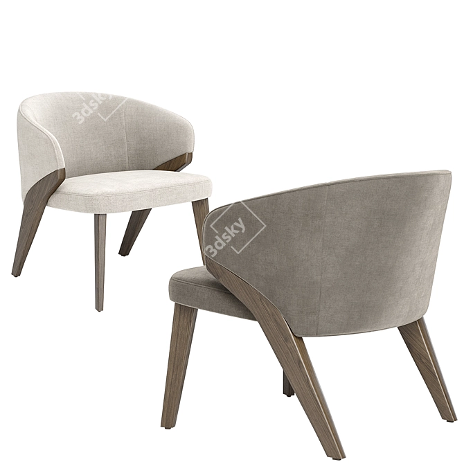 Elegant Nora Armchair: Bross Italy 3D model image 4