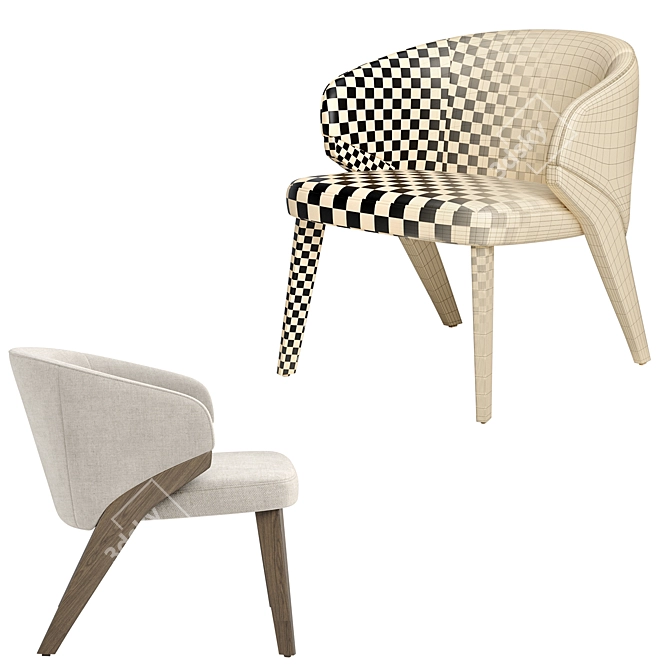 Elegant Nora Armchair: Bross Italy 3D model image 5