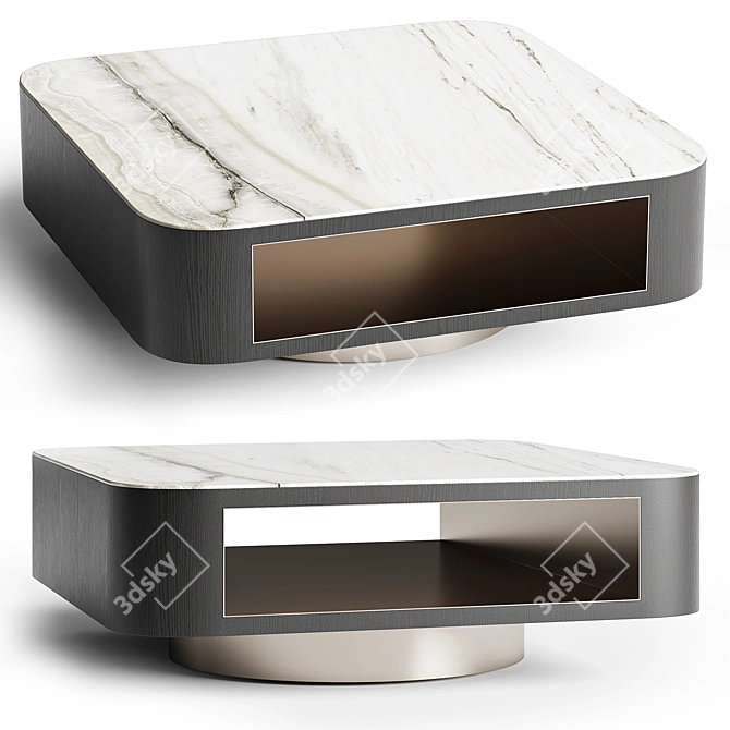 Elegant Zebrino Marble Minotti Coffee Tables 3D model image 3