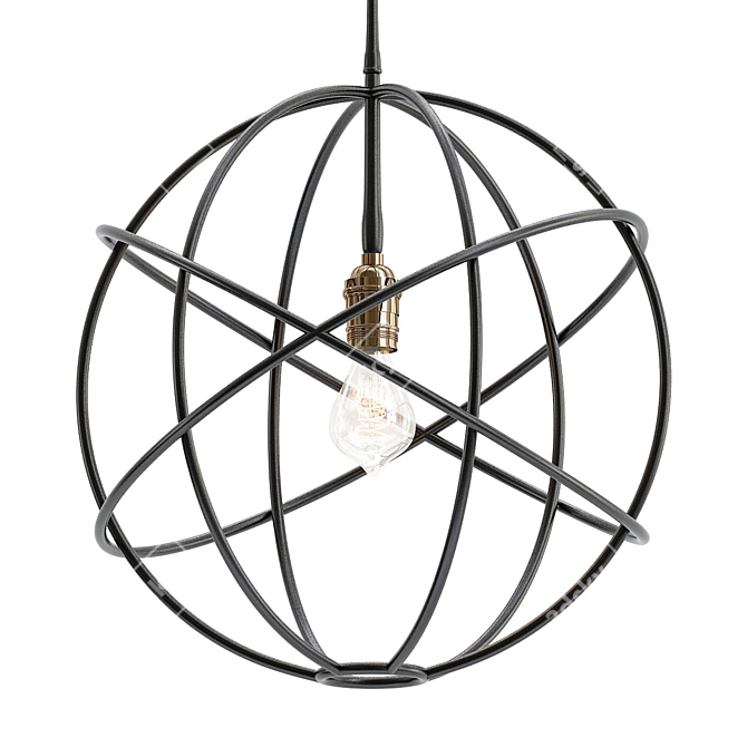 Sleek Sphere Pendant 3D model image 1