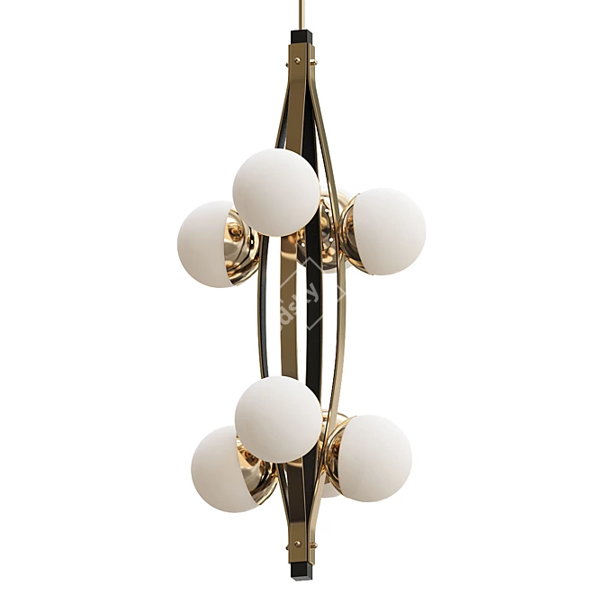 Elegant Stilnovo Pendant, Eight Globes 3D model image 1