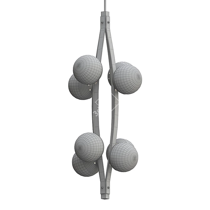 Elegant Stilnovo Pendant, Eight Globes 3D model image 2