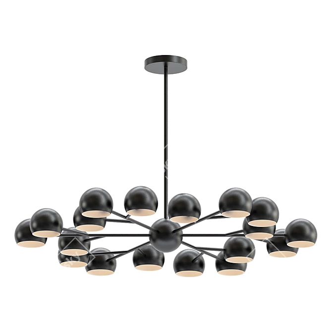 Elegant Gunmetal Chandelier: Bleeker 3D model image 1