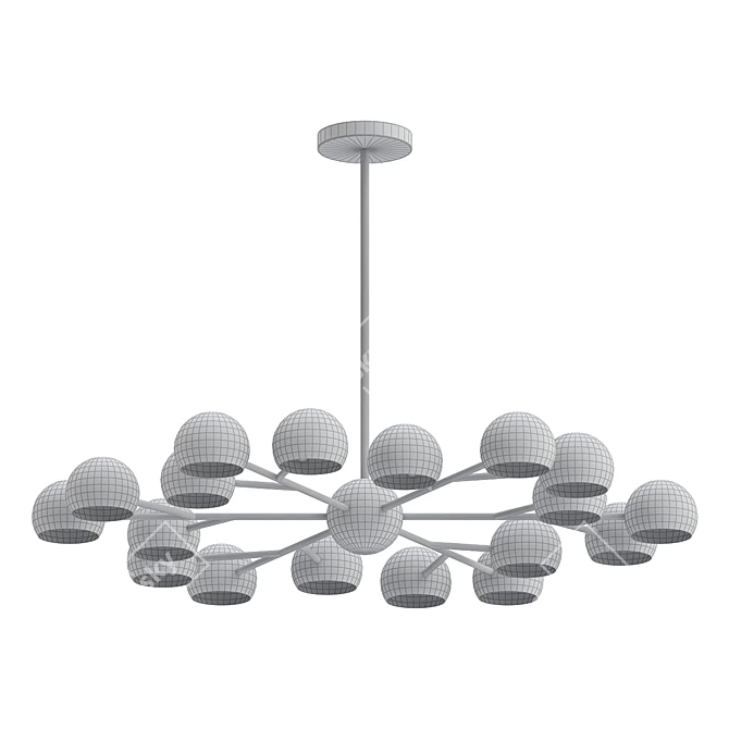 Elegant Gunmetal Chandelier: Bleeker 3D model image 2