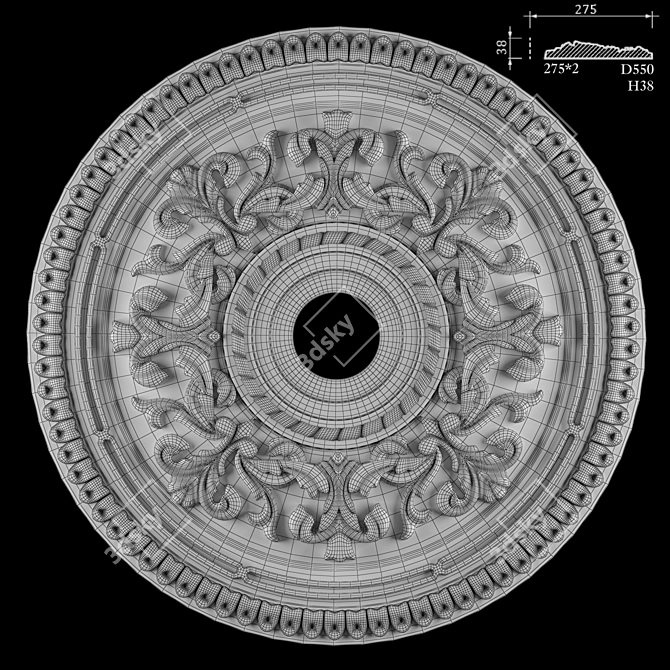 Modern LR45 Socket: 550mm Diameter 3D model image 2