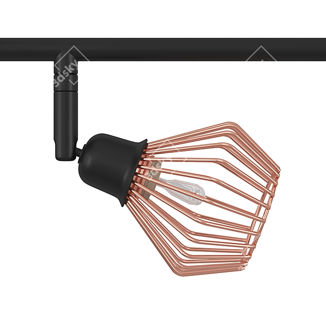 Copper Volga 4-Light Metal Ceiling Lamp 3D model image 4