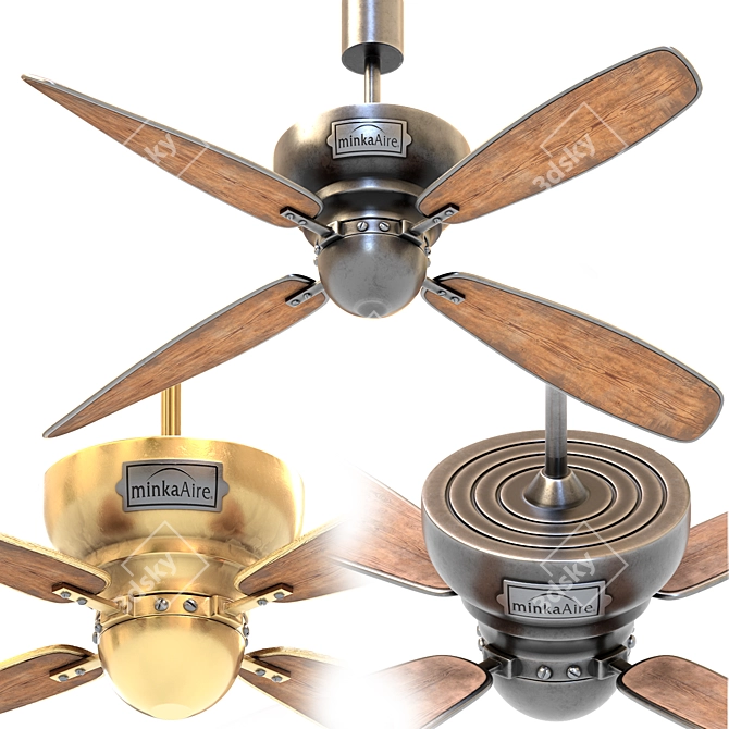 Minka Aire Bronze Ceiling Fan 3D model image 2
