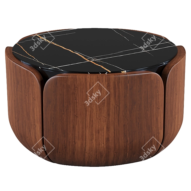 Bloom: Round Marble Coffee Table 3D model image 1