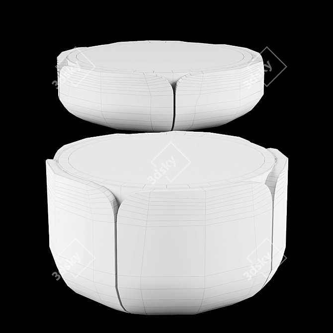 Bloom: Round Marble Coffee Table 3D model image 3