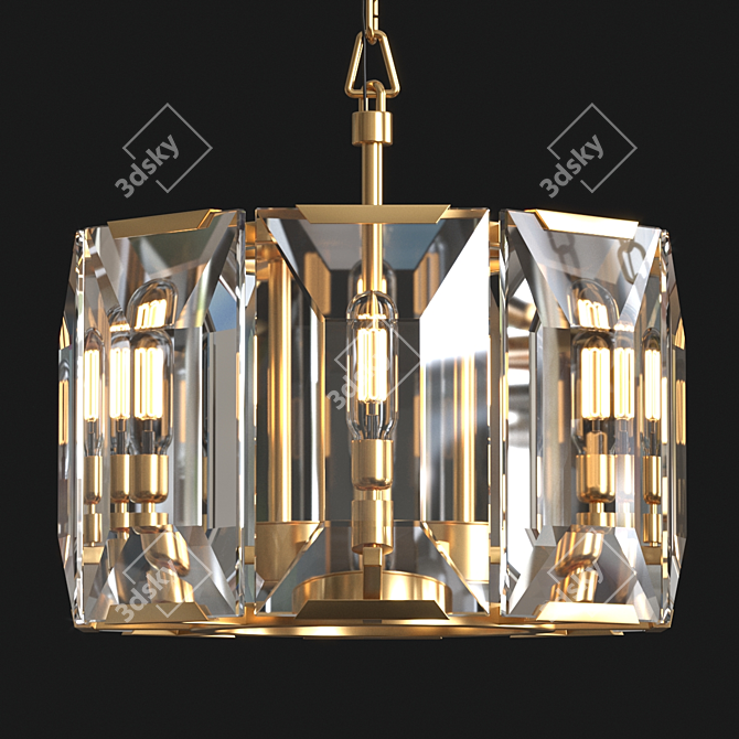 Elegant Crystal Chandelier 3D model image 1