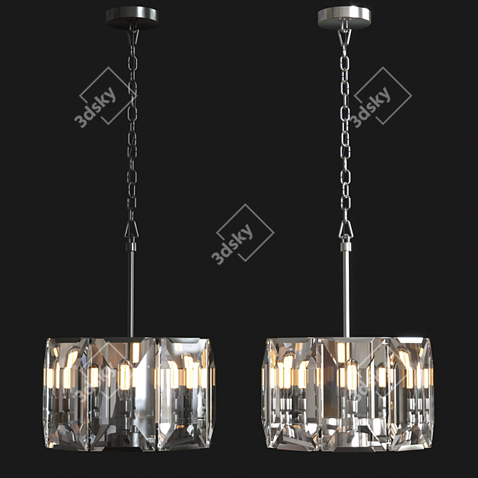 Elegant Crystal Chandelier 3D model image 2