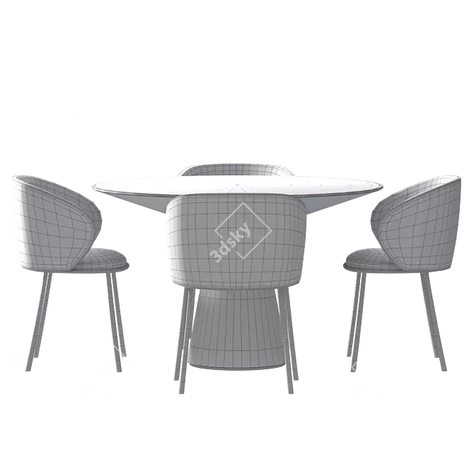 Elegant Mun Dining Set by Desalto 3D model image 3