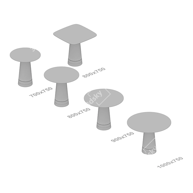 Minimalist Cone Dining Table 3D model image 2