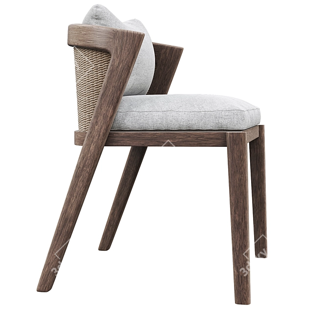 Malta Teak Side Chair: Elegant and Realistic Addition to Your Space 3D model image 1