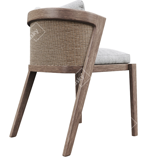 Malta Teak Side Chair: Elegant and Realistic Addition to Your Space 3D model image 3