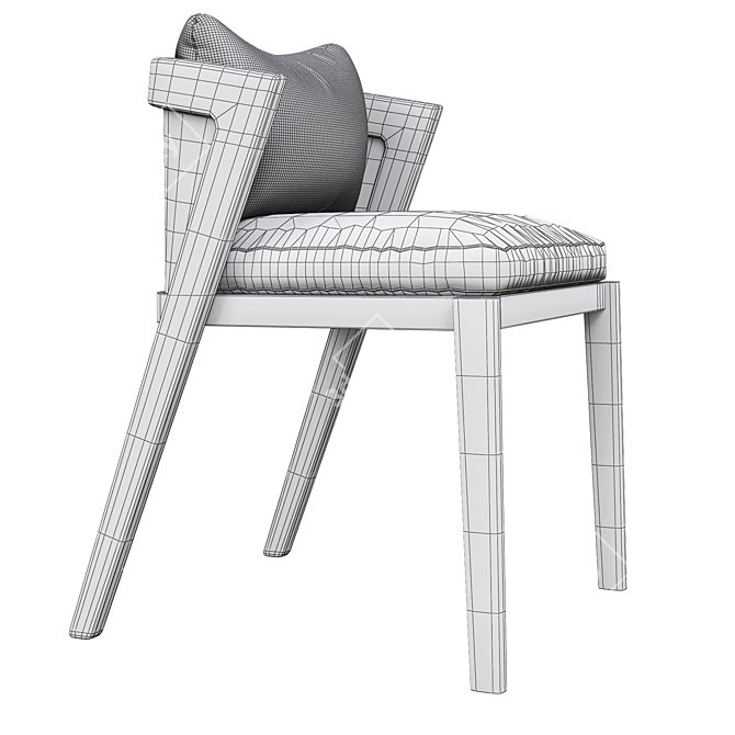 Malta Teak Side Chair: Elegant and Realistic Addition to Your Space 3D model image 4