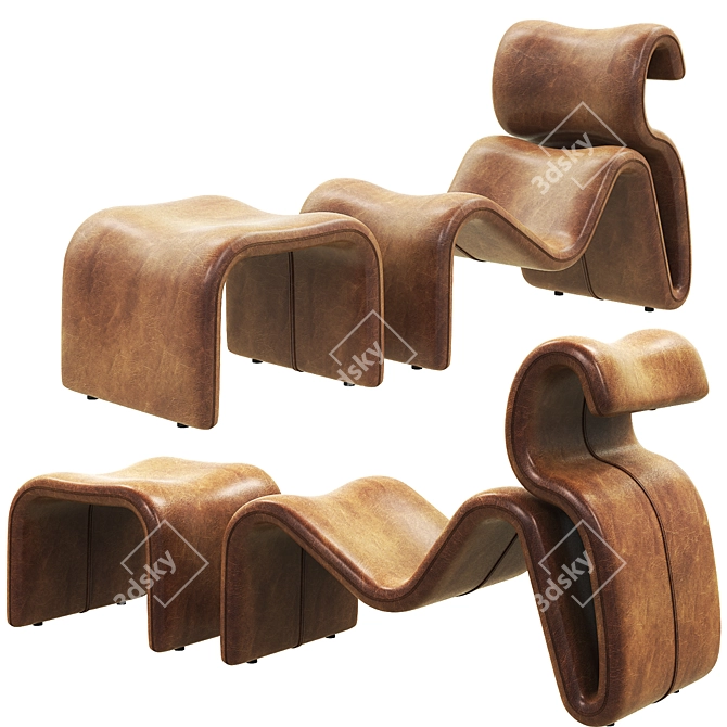 Artilleriet Leather Chair: Timeless Elegance 3D model image 2