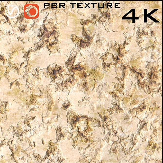 4K Rock PBR Texture Pack 3D model image 4